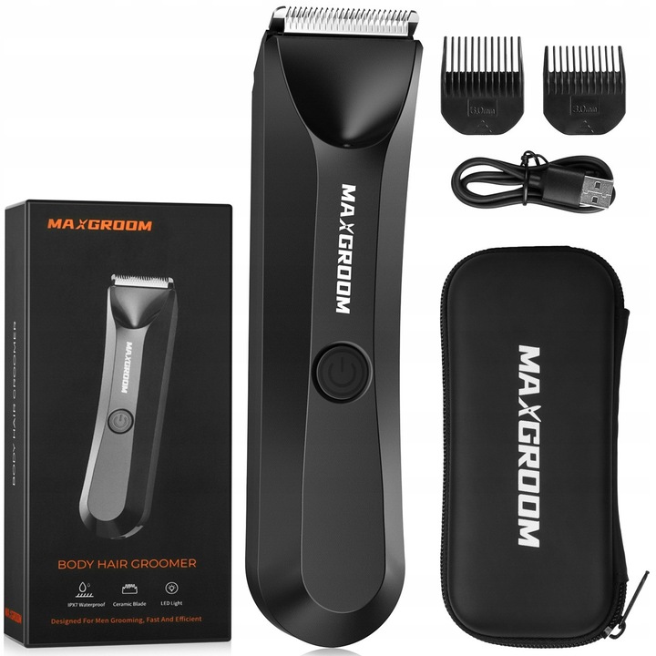 Тример MAXGROOM RFCD-9087 керамичен черен 3x5mm USB-C IPX7 LED