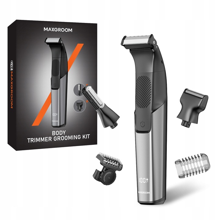 Тример MAXGROOM M-319 мултифункционален, черен, 3 сменяеми глави, водоустойчив IPX6, 90x100мин