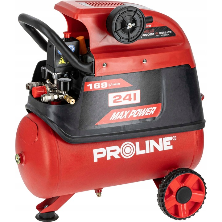 Compresor ulei Proline P200001, 24L, 1500W, 8 bar, 169L/min