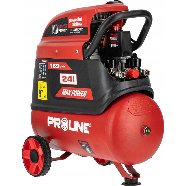 Compresor fara ulei Proline 24L 750W 8BAR orizontal