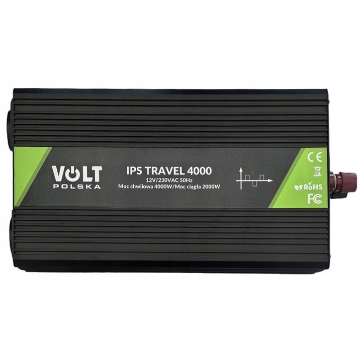 Feszültségátalakító Volt Polska IPS Travel 2000/4000W LCD 12V 355x180x90mm