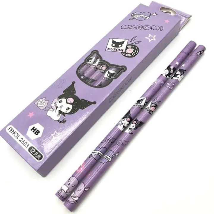 Графитен молив Kuromi HB LNN-240-SANRIO, дизайн Sanrio kawaii, лилав, комплект 12 броя