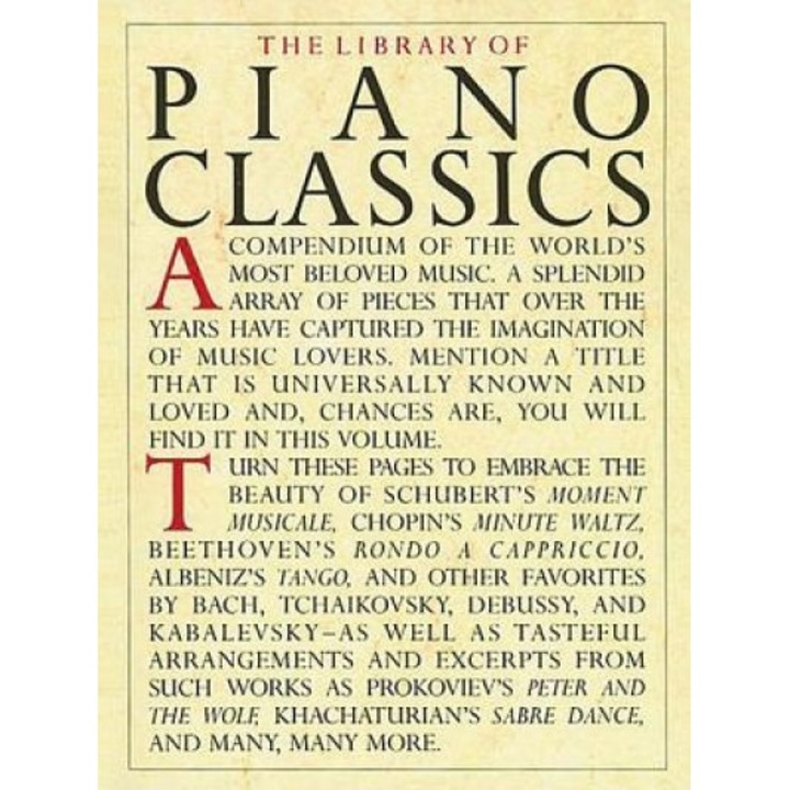 Library of Piano Classics: Piano Solo, Music Sales Corporation