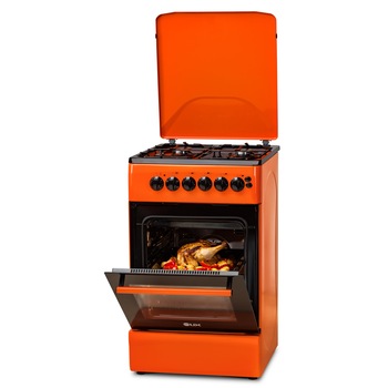 Aragaz LDK 5060 ECAI ORANGE RMV, 4 Arzatoare, Capac metalic, Siguranta, Cuptor electric cu convectie, Aprindere electrica, Iluminare, 50x60 cm, Portocaliu, Preinstalare duze NG/LPG Aragaz LDK 5060 ECAI ORANGE RMV, 4 Arzatoare, Capac metalic, Siguranta, Cuptor electric cu convectie, Aprindere electrica, Iluminare, 50x60 cm, Portocaliu, Preinstalare duze NG/LPG