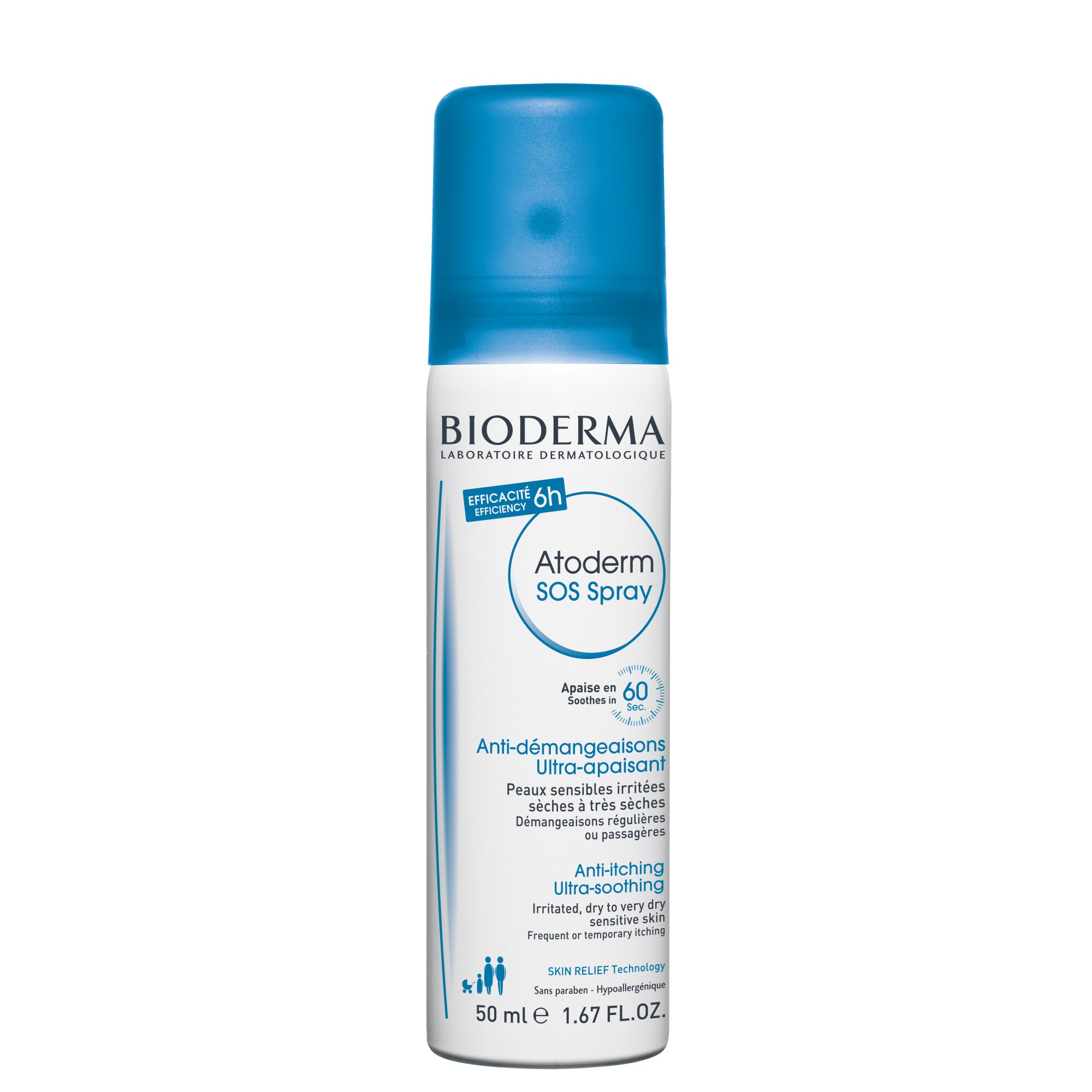 Spray Bioderma Atoderm SOS cu efect calmant pentru piele sensibila, 50 ml