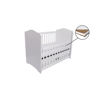 Patut eurogloria como culisant cu sertar - alb + saltea cocos 10 cm Patut eurogloria como culisant cu sertar - alb + saltea cocos 10 cm