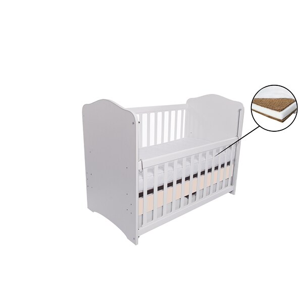 Patut eurogloria como culisant cu sertar - alb cu bej + saltea cocos 10 cm