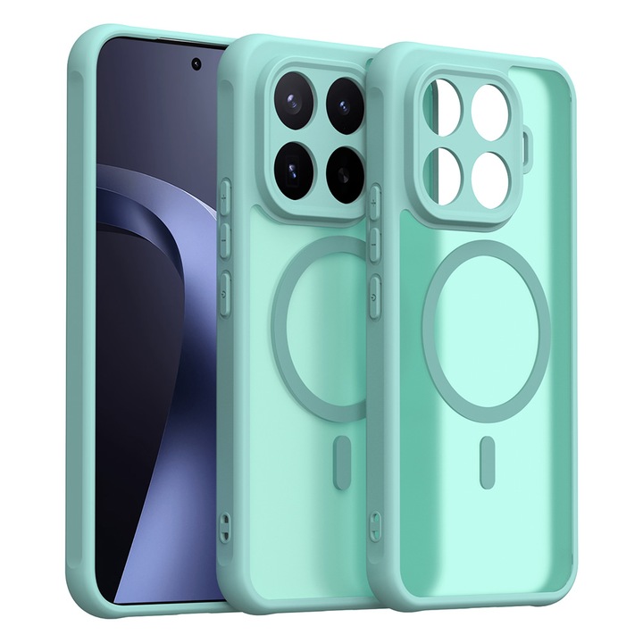 Husa pentru Xiaomi 17T Pro Daden® HaloFrost II, MagSafe, Antisoc, Incarcare wireless, Calitate Premium, Verde menta