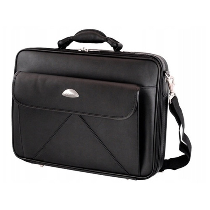 Елегантна кожена чанта за лаптоп 15.4" Modecom MC-8001B Черна