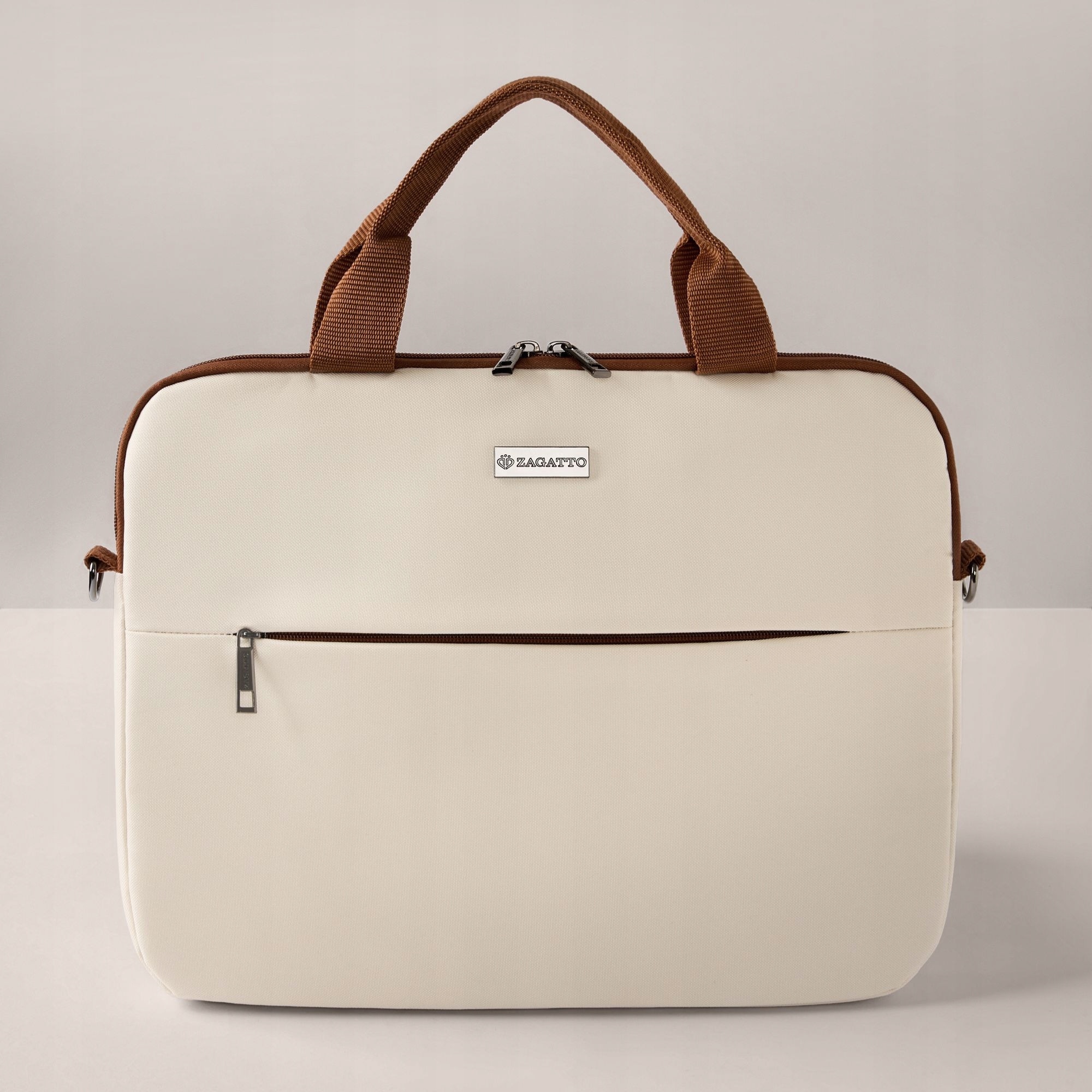 Geanta laptop 15 "6" Zagatto, bej, usoara, spatioasa, eleganta