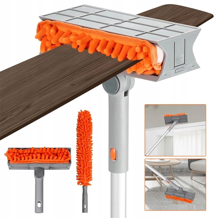 Mop Mikrofibra Telescopic 4 Sectiuni Aluminiu Curatare Tavan