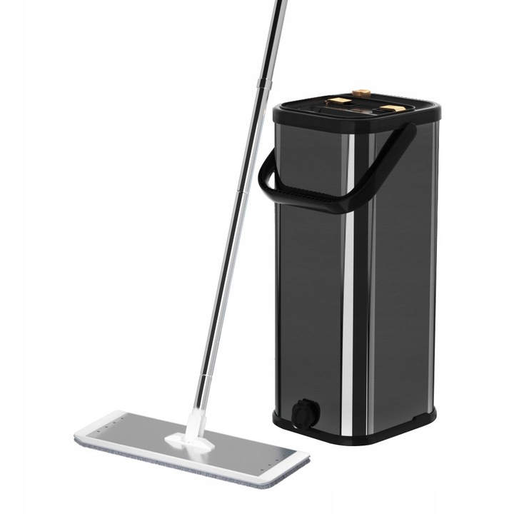 Set Mop Inovator cu Galeata din Inox - Negru sau Argintiu