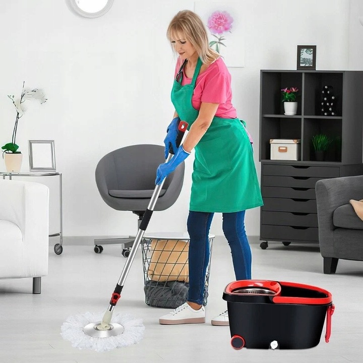 Mop cu Galeata 7.5L, Microfibra 360°, Uscare Rapida