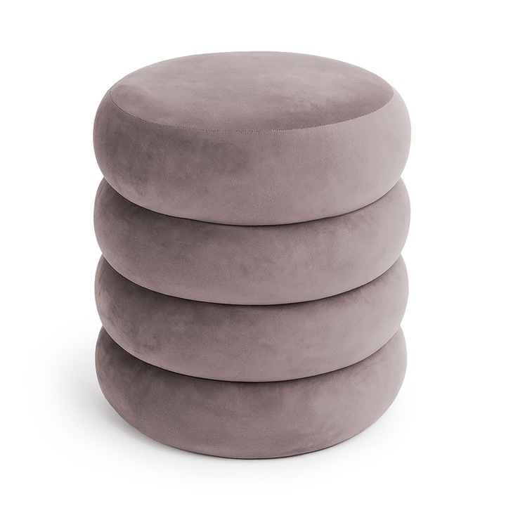 Taburet cu Depozitare AKORD din Catifea SNUGGO Roz Prafuit 42 cm, Material Catifea, Baza Baza din Lemn + MDF, Greutate Maxima Suportata 100 kg, cu Spatiu de Depozitare, Design Modern, Functional si Estetic, Utilizare Versatila