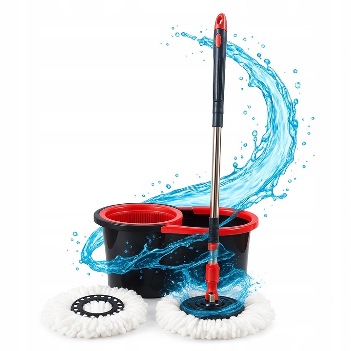 Mop Rotativ 360 Turbo Spin 3in1 cu 2 Rezerve Microfibra Cadou