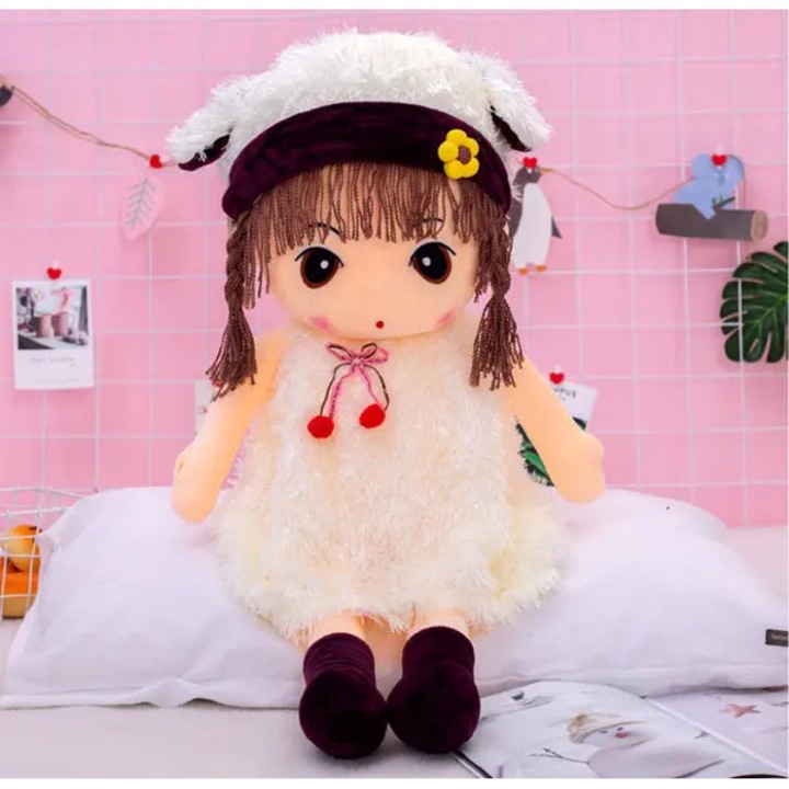 Papusa plus fata, 40cm, moale, detasabil, roz
