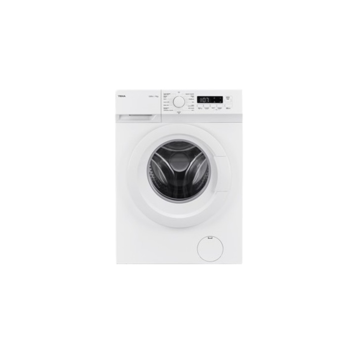 Пералня slim TEKA WMK 40740 WH, Инверторен мотор, 7 кг, 1200 об/мин, 15 програми за пране, Клас A, Бял
