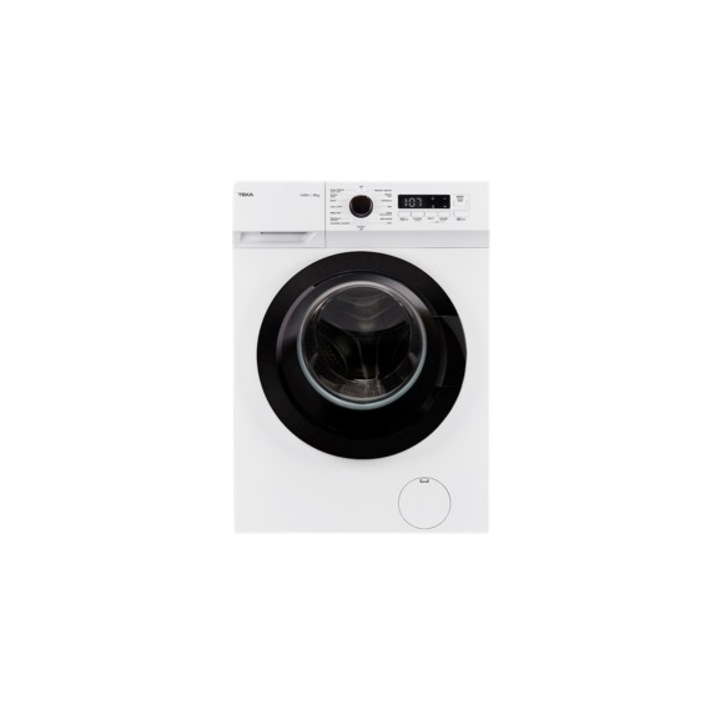Mașina de spalat rufe TEKA WMK 40840 WH, 8 kg, 1400 rpm, 15 programe spalare, Motor Inverter, Clasa A, Alba
