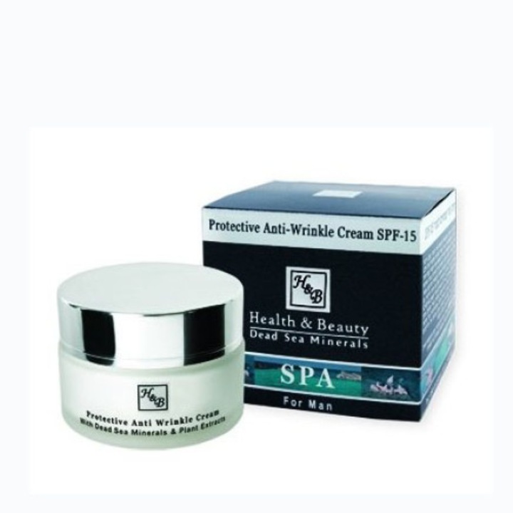 Защитен крем против бръчки обогатен с минерали от Мъртво море, Health & Beauty Dead Sea, SPF 15, 50ml