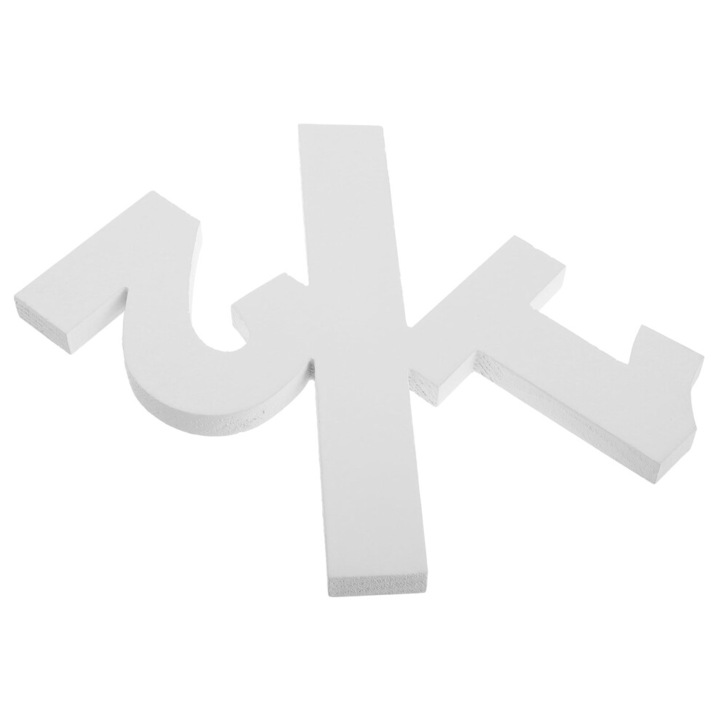 OEM fa dekoráció 6 hónapos szám, fehér 27.5x20x1.4cm
