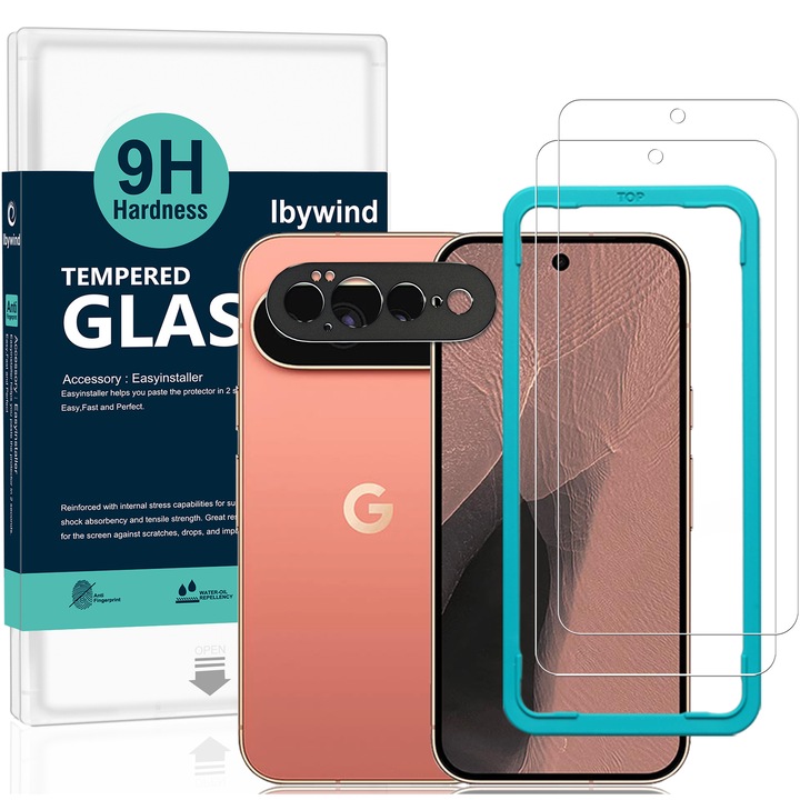 Folie Sticla Ibywind pentru Google Pixel 11 Pro XL 5G, Pachet 2, Sticla Securizata, protectie pentru obiectiv, Montaj Usor, Duritate Militara, Ultra HD, Anti Zgarieturi, Anti Socuri