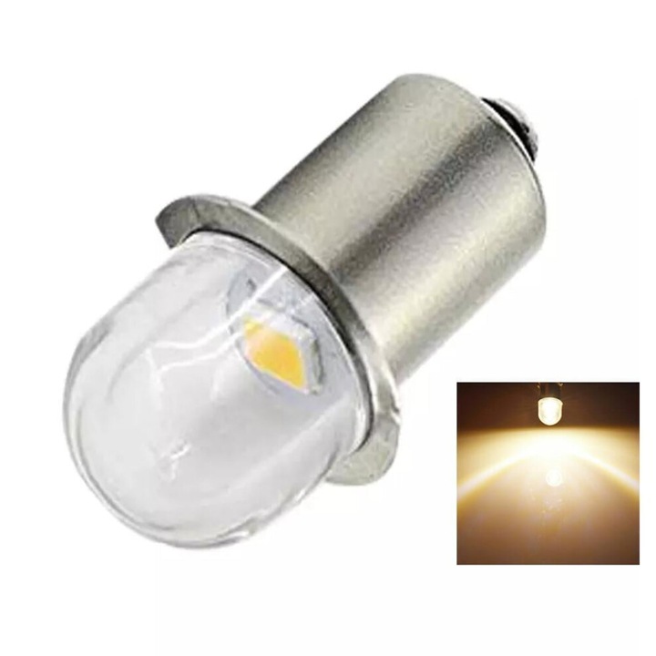 LED miniatűr izzó 1SMD meleg fehér/hideg fehér 6V/12V P13.5S 0.5W