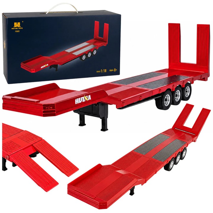 Ремарке с ниска платформа за Scania, червено, Lean 31582