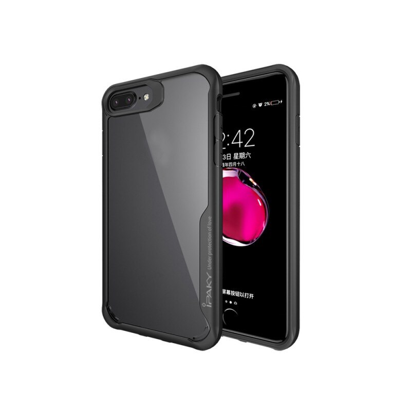Husa Spate Ipaky Armor Survival iPhone 7/8 Negru Transparent