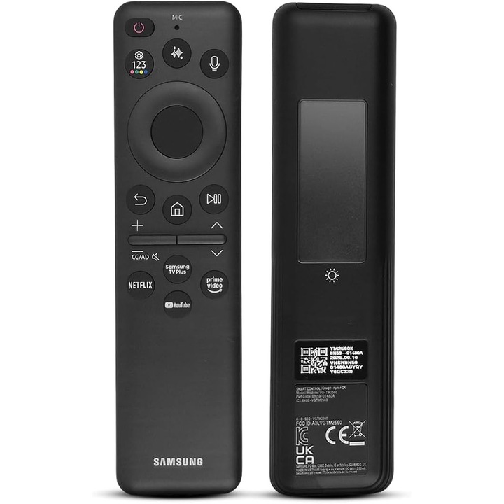 Telecomanda vocala solara de inlocuire BN59-01480A TM2360E pentru Televizor Samsung QN75QN80FDFXZA QN55S90FDFXZA QN98QN990FFXZA QN55Q8FDAFXZA