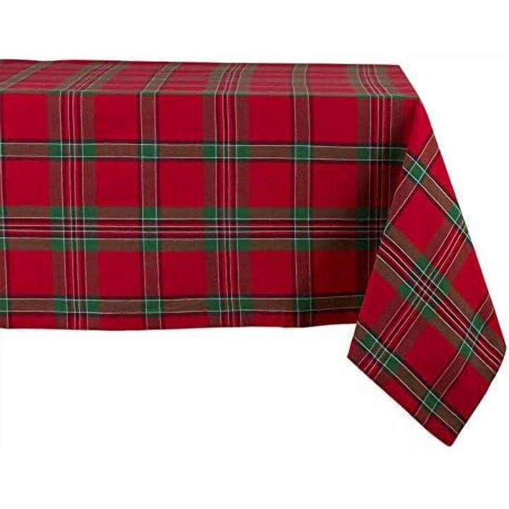 Pamut asztalterítő 152x213cm piros zöld