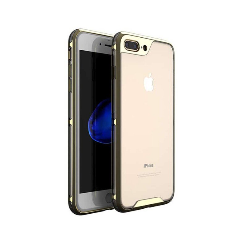 Husa Spate Ipaky Hybrid Top iPhone 7 Plus / 8 Plus Gold Transparent