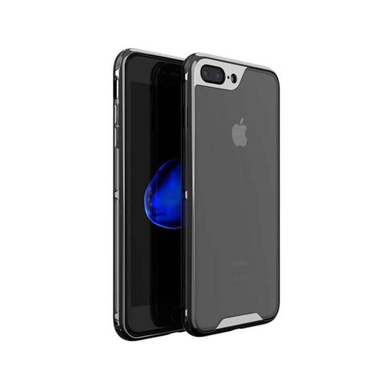 Husa Spate Ipaky Hybrid Top iPhone 7 Plus / 8 Plus Negru Transparent