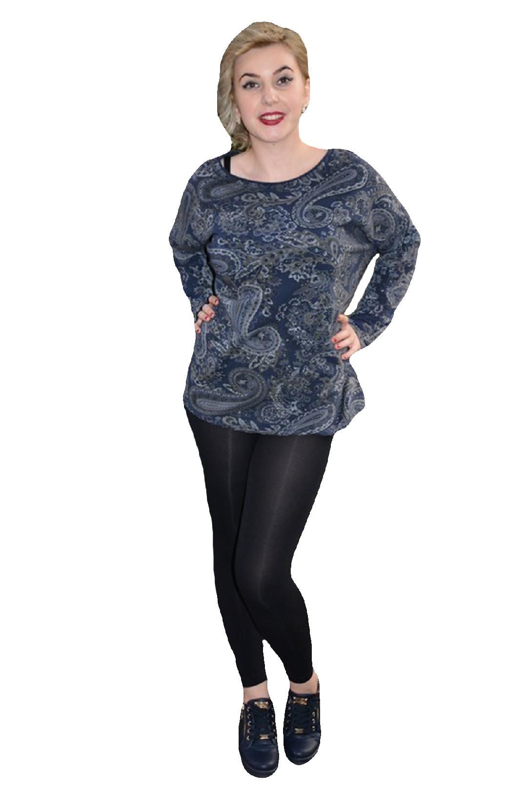 Bluza cu maneca lunga,masura mare,D&J Exclusive,, Albastru marin