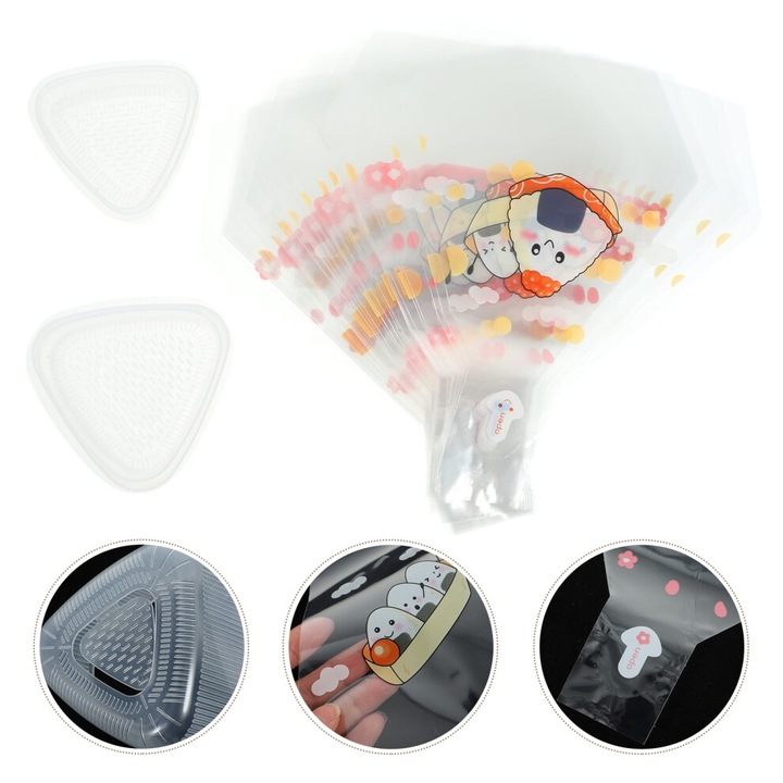 Folie plastic pentru onigiri, set, multicolor, 8cm