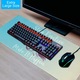 Mousepad birou XXL gaming, turcoaz degrade, 90x40x0.3cm, antiderapant, margini cusute