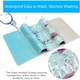 Mousepad birou XXL gaming, turcoaz degrade, 90x40x0.3cm, antiderapant, margini cusute