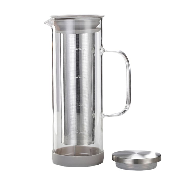 Cafetiera sticla infuzie la rece 6 cani argintiu 24.5x8cm