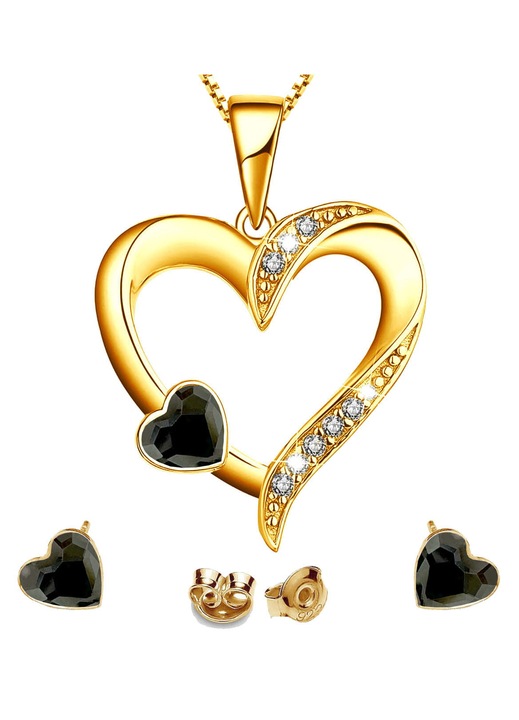 Set bijuterii femei Mennica Swidnicka argint 925 placat aur 24K silver night 45cm