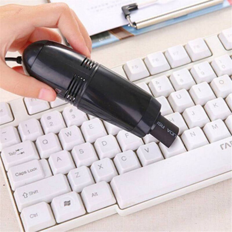 Mini aspirator USB negru, compact, 10x3.4x4cm, pentru praf si firimituri