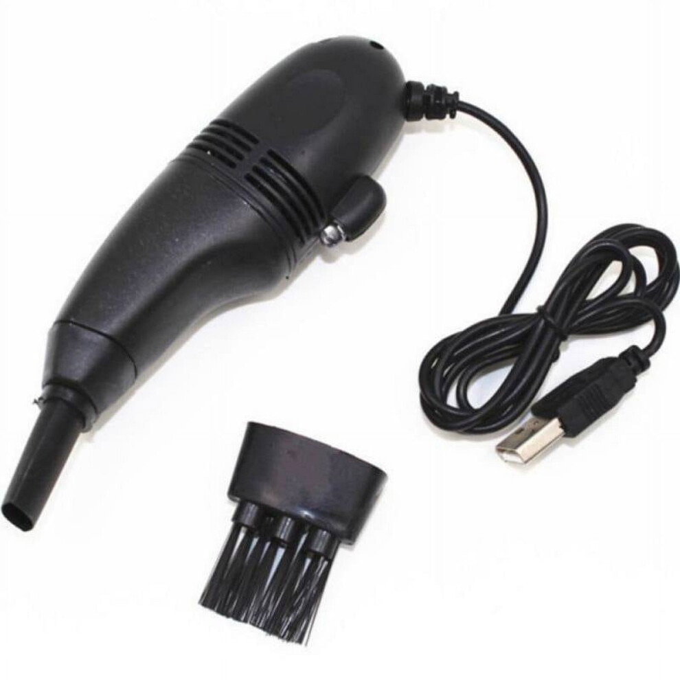 Mini aspirator USB negru, compact, 10x3.4x4cm, pentru praf si firimituri