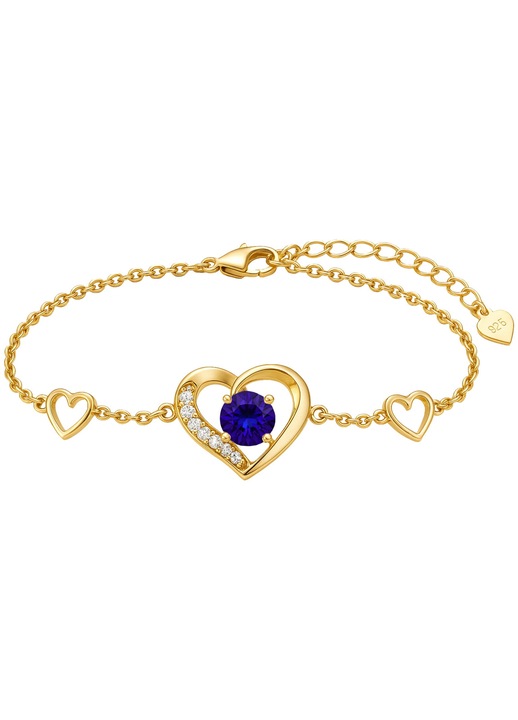 Bratara argint 925 Mennica Swidnicka placata cu aur 24K, piatra violet heliotrope, reglabila 16,5x3cm