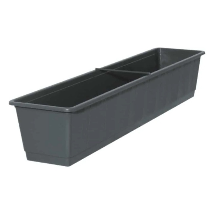 Jardiniera Balcon Antracit 80 cm, Plastic, Ghiveci Flori