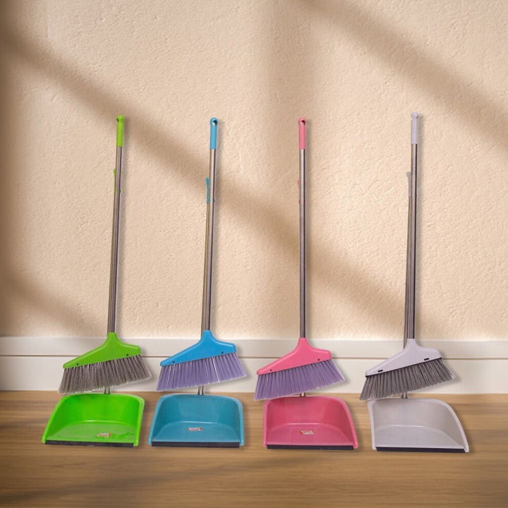 Set lopata si matura cu maner extensibil din otel inoxidabil, pliabil, 96cm, negru