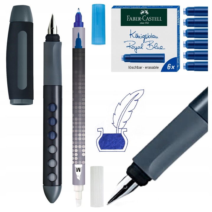 Faber-Castell Scribolino készlet balkezeseknek, patronok, hibajavító