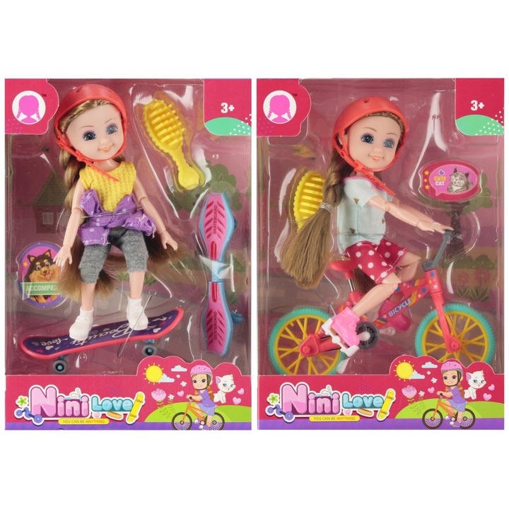 Papusa 15cm cu Accesorii Mix - Mega Creative