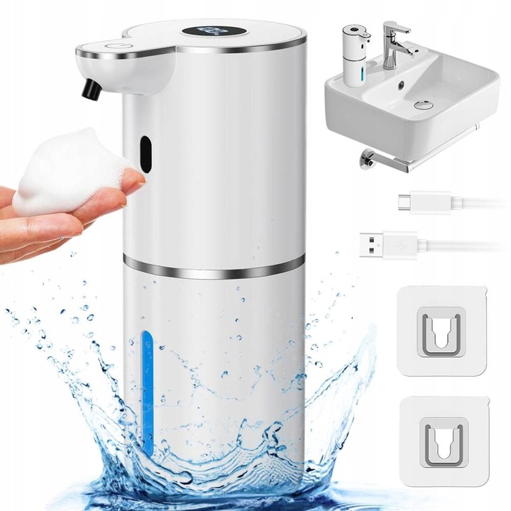 Dozator automat Sapun Spuma Touchless 380ml Alb