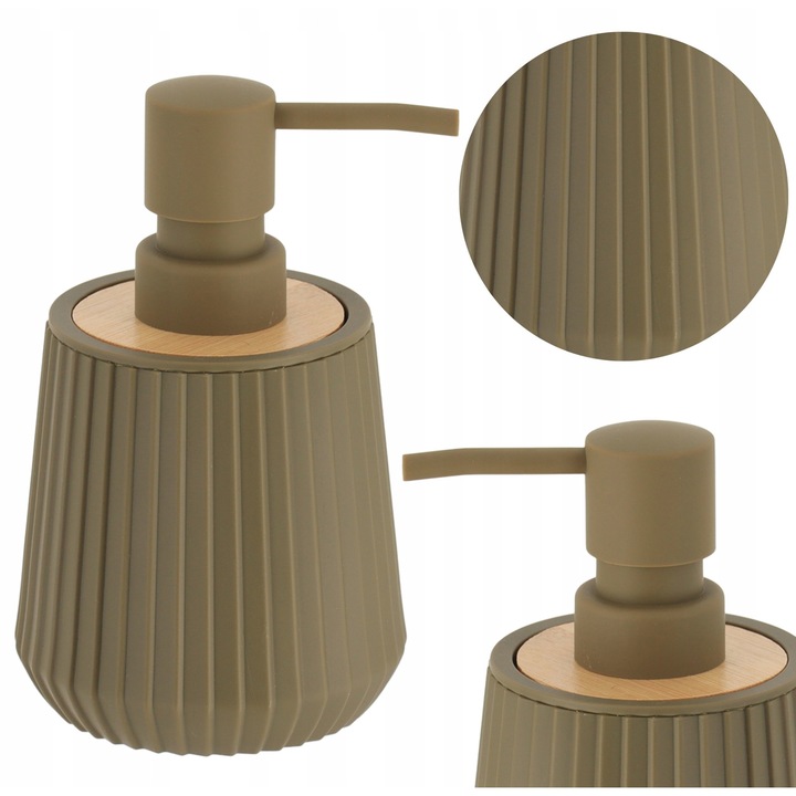 Dozator Elegant Sapun Lichid Otel 250ml Pompa Bambus