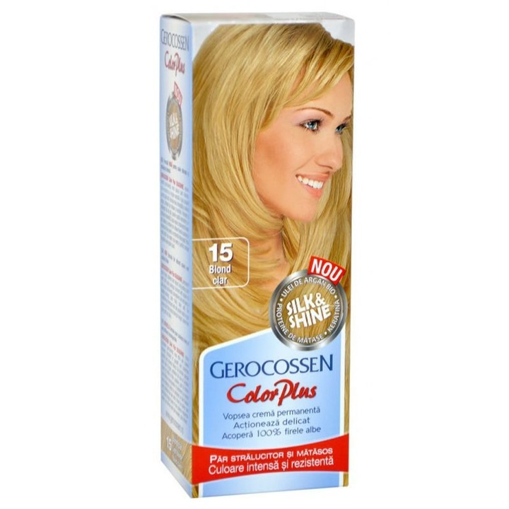 Vopsea pentru Par, Gerocossen Color plus, 15 Blond Clar