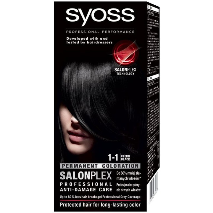 Vopsea pentru Par, Syoss Professional, 1-1 Negru