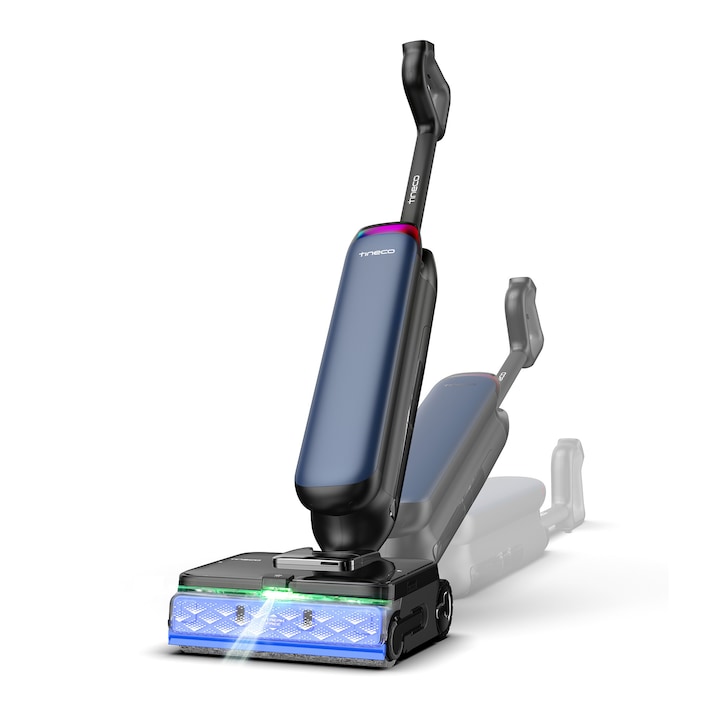 Aspirator Vertical Cu Spalare Tineco Floor One S9 Artist Station, 230 W, Aspirare Uscat/Umed, Statie De Golire Automata, Autocuratare FlashDry, Autonomie 50 Min, 30 V, WiFi, Argintiu/Negru